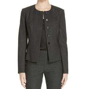 BOSS Hugo Boss Womens Javilla Black and Gray Checkered Blazer • Size 0 🔴